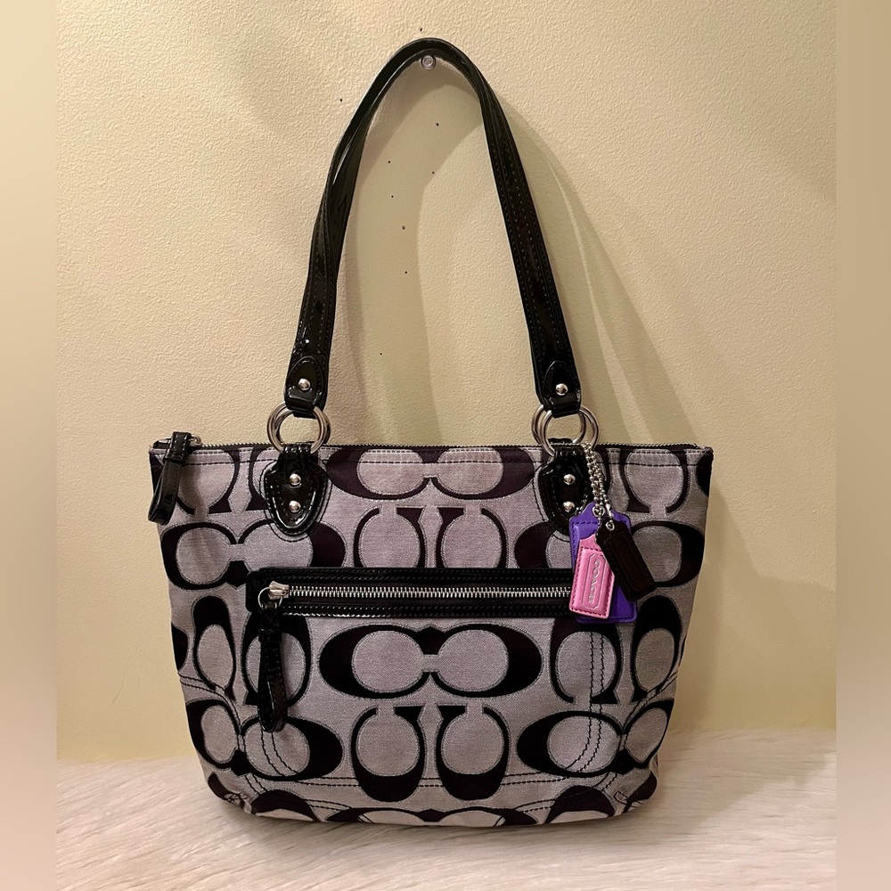 Coach Poppy Metallic Signature Tote Bag - Picture 2 of 7